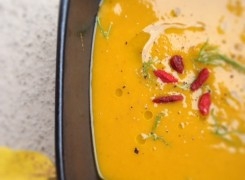 Roasted Pumpkin, Apple, and Fennel Soup