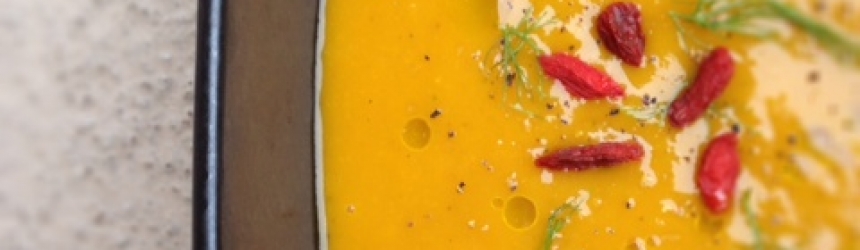 Roasted Pumpkin, Apple, and Fennel Soup